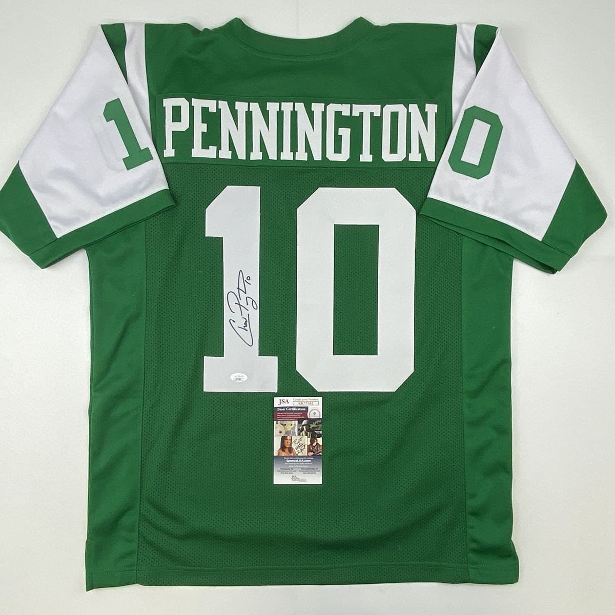 Autographed Chad Pennington New York Green Jersey