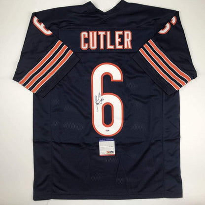Autographed/Signed Jay Cutler Chicago Bears Blue Football Jersey PSA/DNA COA