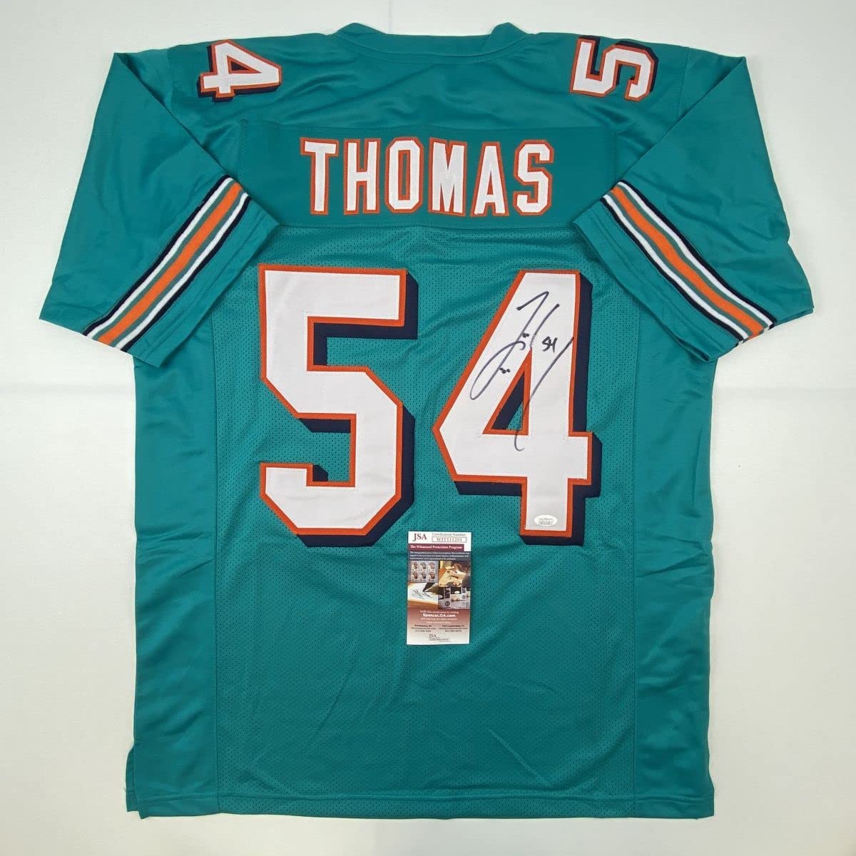 Autographed Zach Thomas Miami Teal Jersey