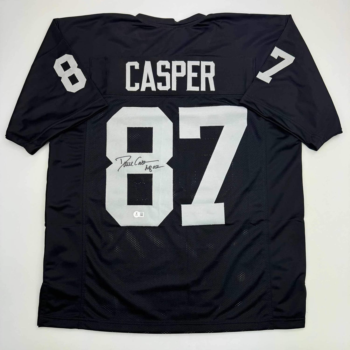 Autographed Dave Casper HOF 02 Oakland Las Vegas Black Football Jersey Beckett BAS COA