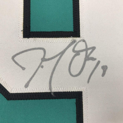 Framed Autographed/Signed Joe Thornton San Jose Sharks Green Hockey Jersey Beckett BAS COA
