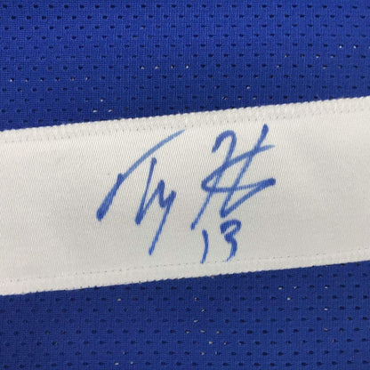 Framed Autographed T.Y. Hilton Indianapolis Blue Jersey