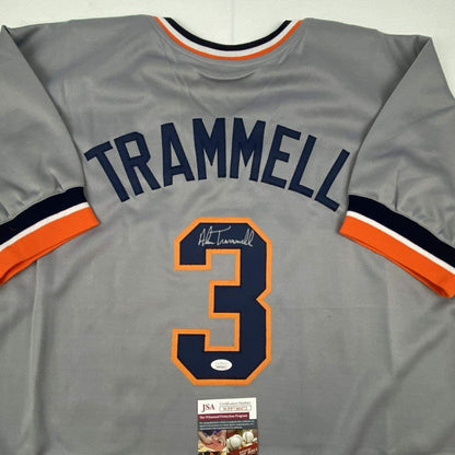 Autographed/Signed Alan Trammell Detroit Tigers Grey Baseball Jersey JSA COA