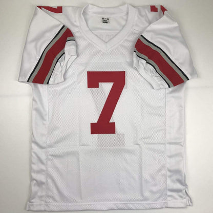 Autographed Dwayne Haskins Jr. Ohio State White College Jersey
