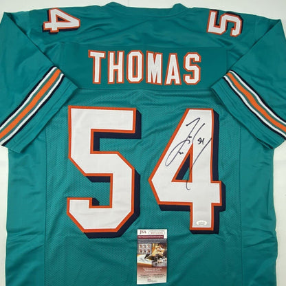 Autographed Zach Thomas Miami Teal Jersey