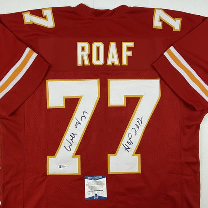 Autographed/Signed Willie Roaf HOF 2012 Kansas City Red Football Jersey