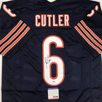 Autographed/Signed Jay Cutler Chicago Bears Blue Football Jersey PSA/DNA COA