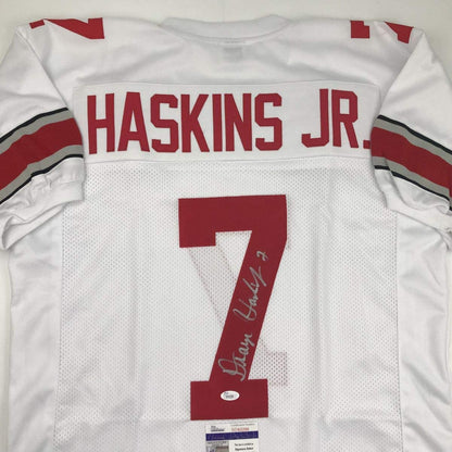 Autographed Dwayne Haskins Jr. Ohio State White College Jersey