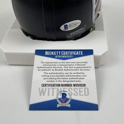 Autographed/Signed Michael Vick Atlanta Falcons Football Mini Helmet Beckett BAS COA