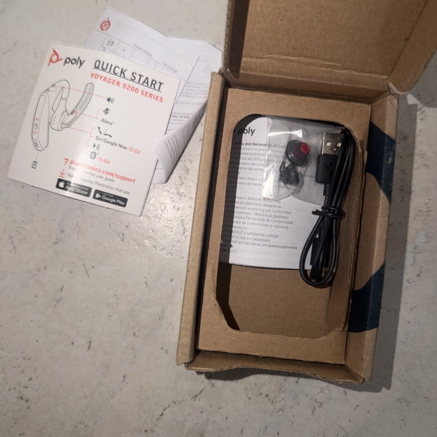HP Poly Voyager 5200 UC Bluetooth Headset with BT700 USB-A Adapter (TAA Version)