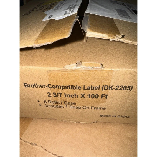 Brother DK2205 compatible continuous label box with dimensions