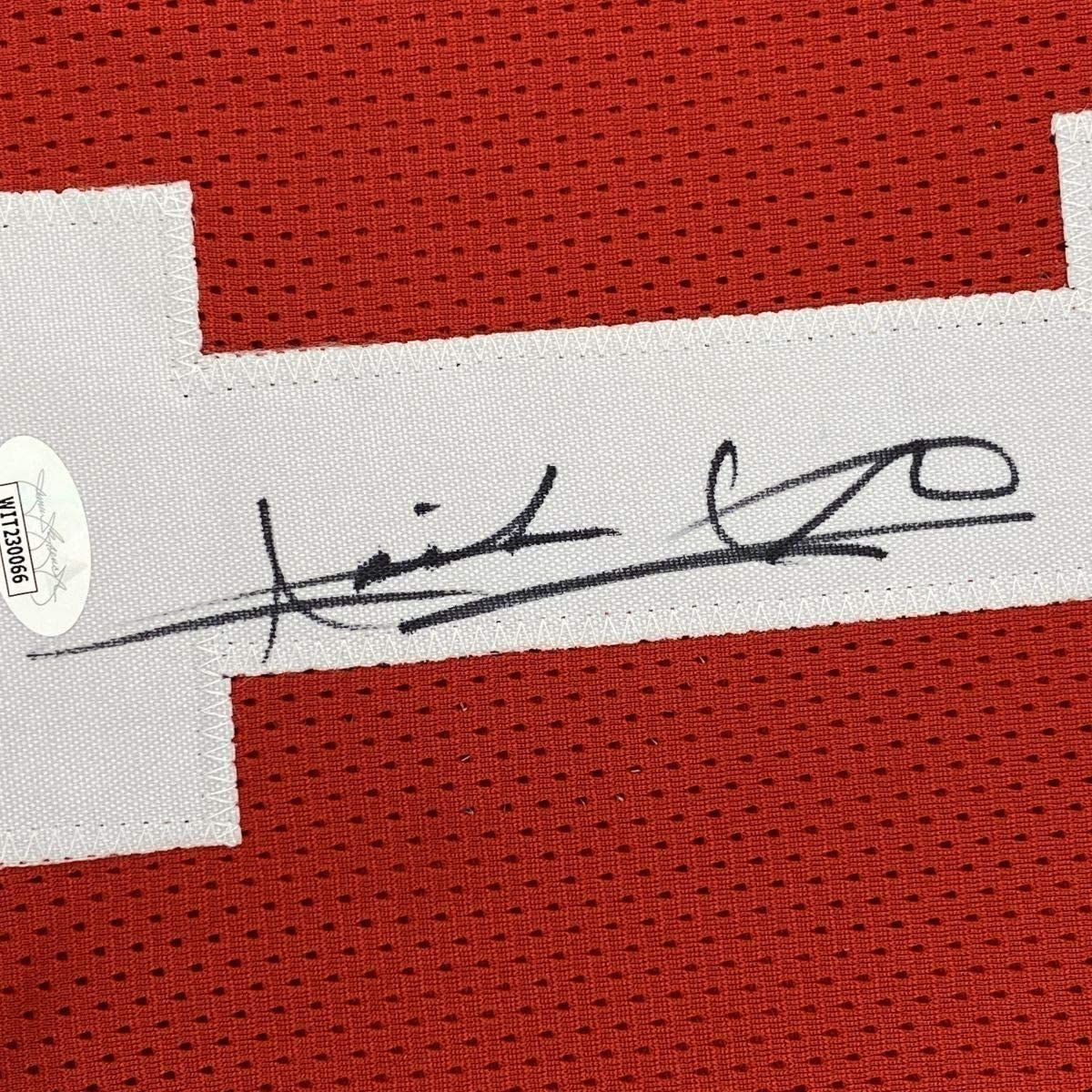 Framed Autographed/Signed Isiah Thomas 35x39 Indiana Red Basketball Jersey JSA COA