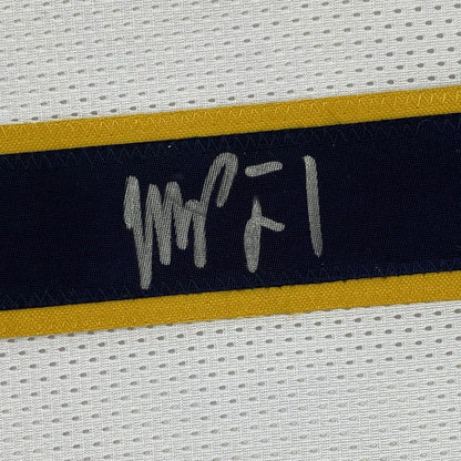 Framed Autographed/Signed Michael Porter Jr. 35x39 Denver White Basketball Jersey PSA/DNA COA