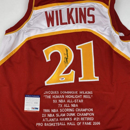 Autographed Dominique Wilkins Atlanta Red Stat Jersey