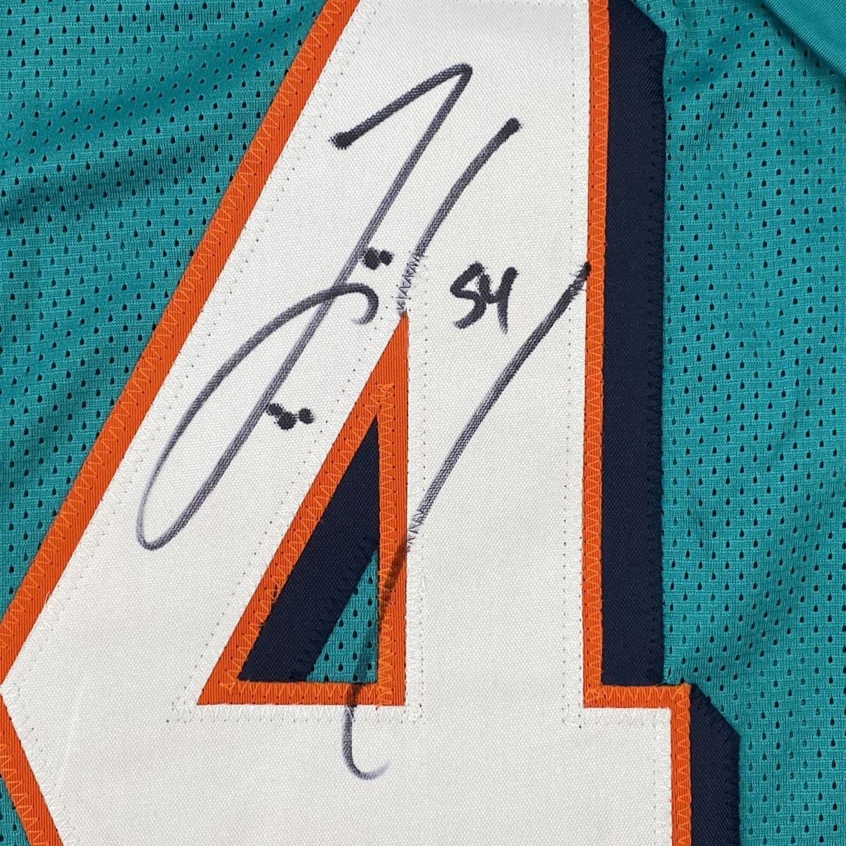 Autographed Zach Thomas Miami Teal Jersey