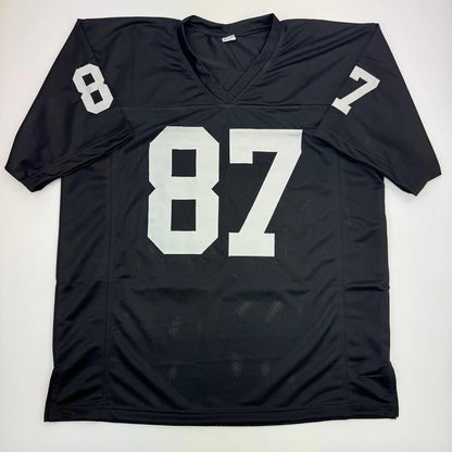 Autographed Dave Casper HOF 02 Oakland Las Vegas Black Football Jersey Beckett BAS COA