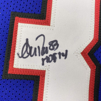 Framed Autographed/Signed Andre Reed HOF 2014 Buffalo Bills Blue Football Jersey JSA COA