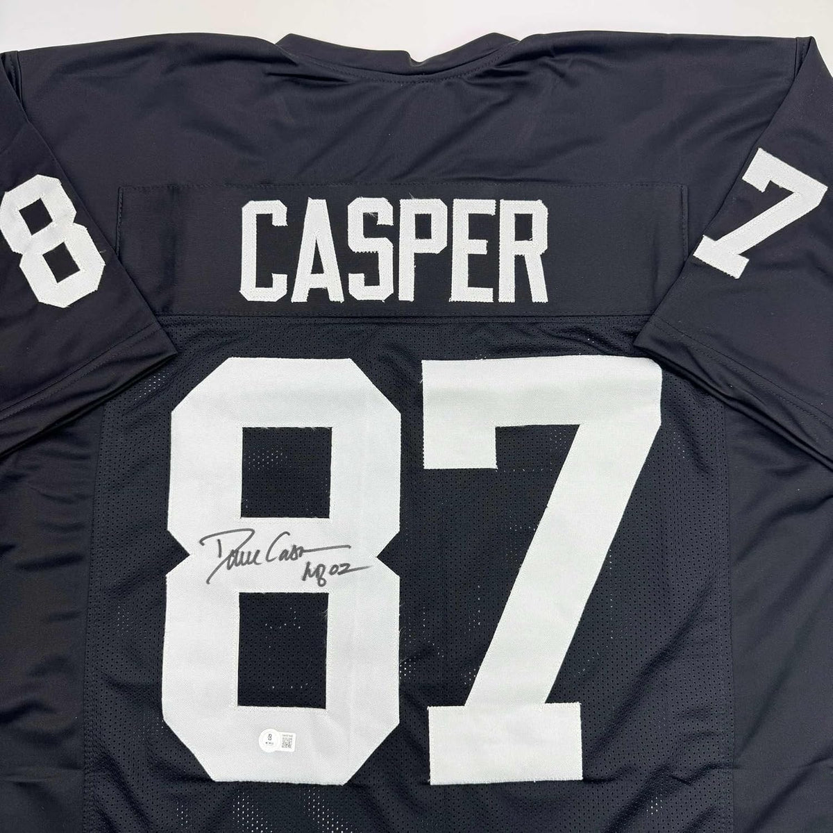 Autographed Dave Casper HOF 02 Oakland Las Vegas Black Football Jersey Beckett BAS COA