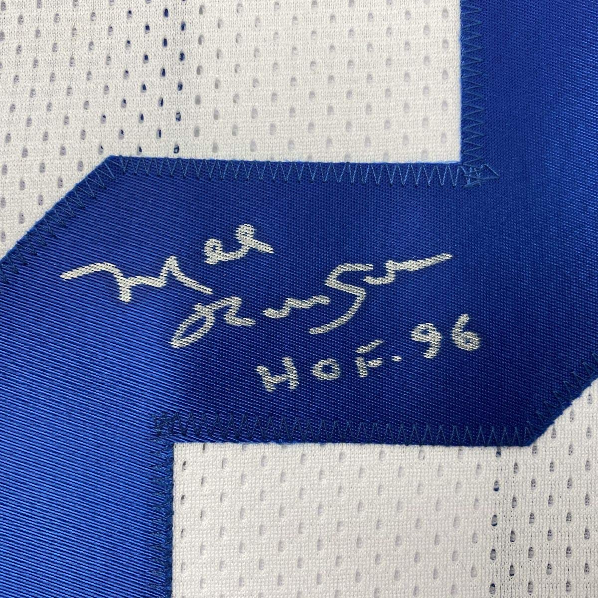 Autographed/Signed Mel Renfro Hall of Fame Dallas Cowboys White Football Jersey JSA COA
