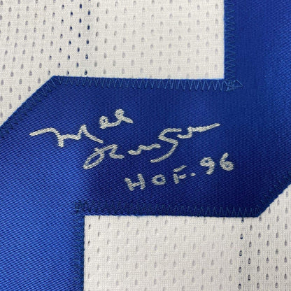Autographed/Signed Mel Renfro Hall of Fame Dallas Cowboys White Football Jersey JSA COA