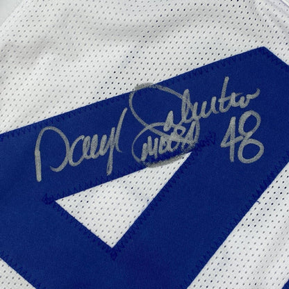 Autographed Daryl Moose Johnston Dallas White Jersey