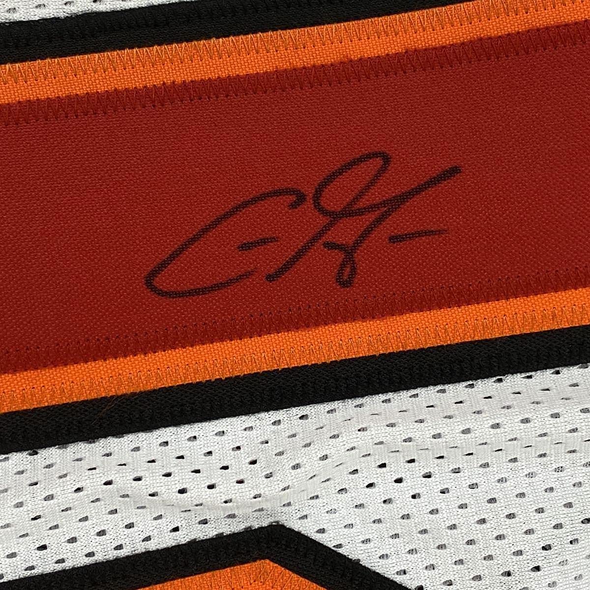 Framed Autographed/Signed Chris Godwin Tampa Bay Buccaneers White Football Jersey JSA COA
