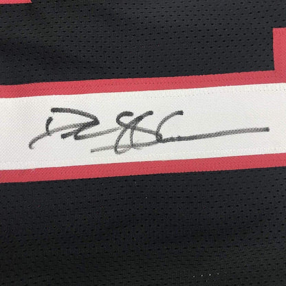 Framed Autographed/Signed Deion Sanders Atlanta Falcons Black Football Jersey JSA COA