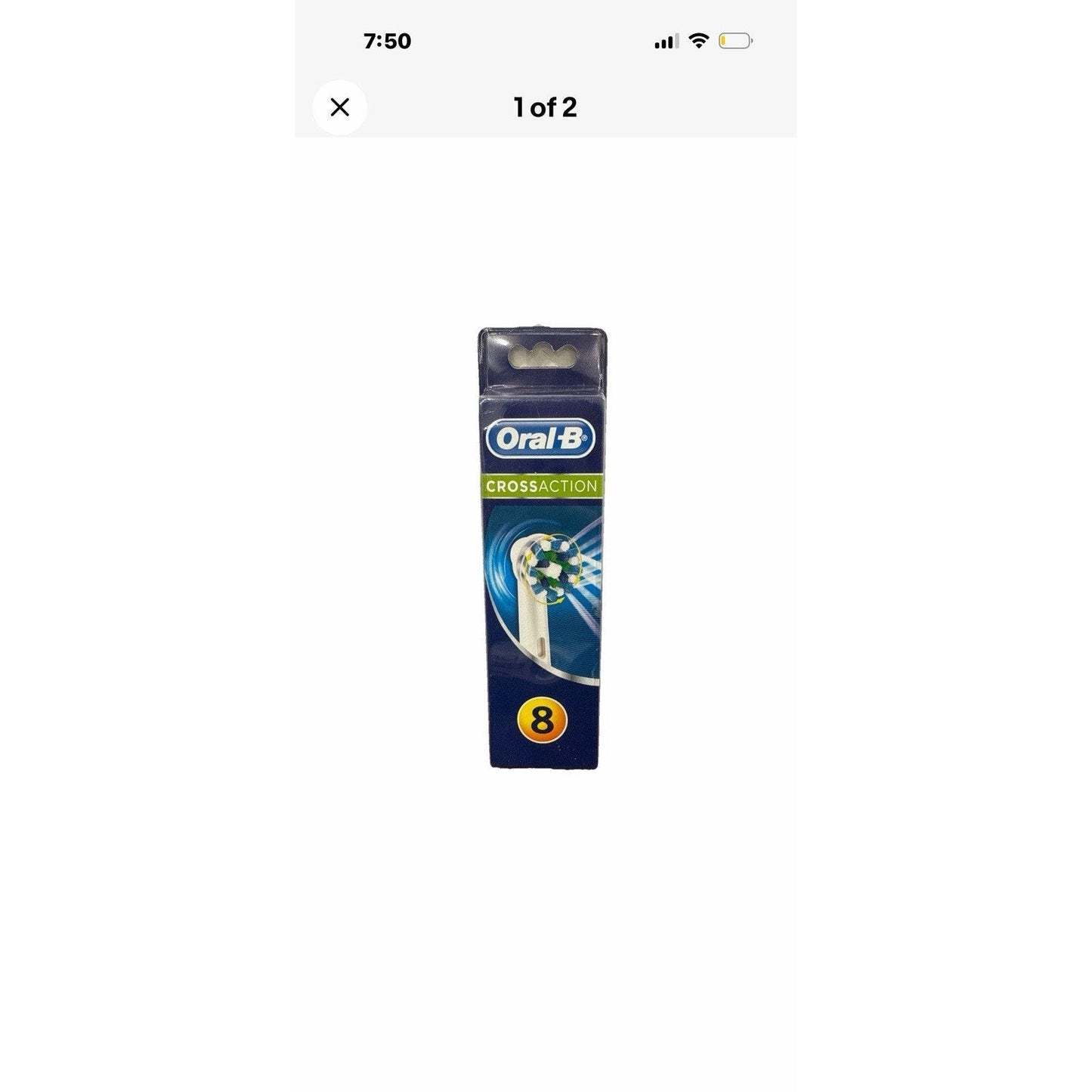 Oral-B Cross Action Electric Toothbrush Replacement Brush Heads - Pack of 8