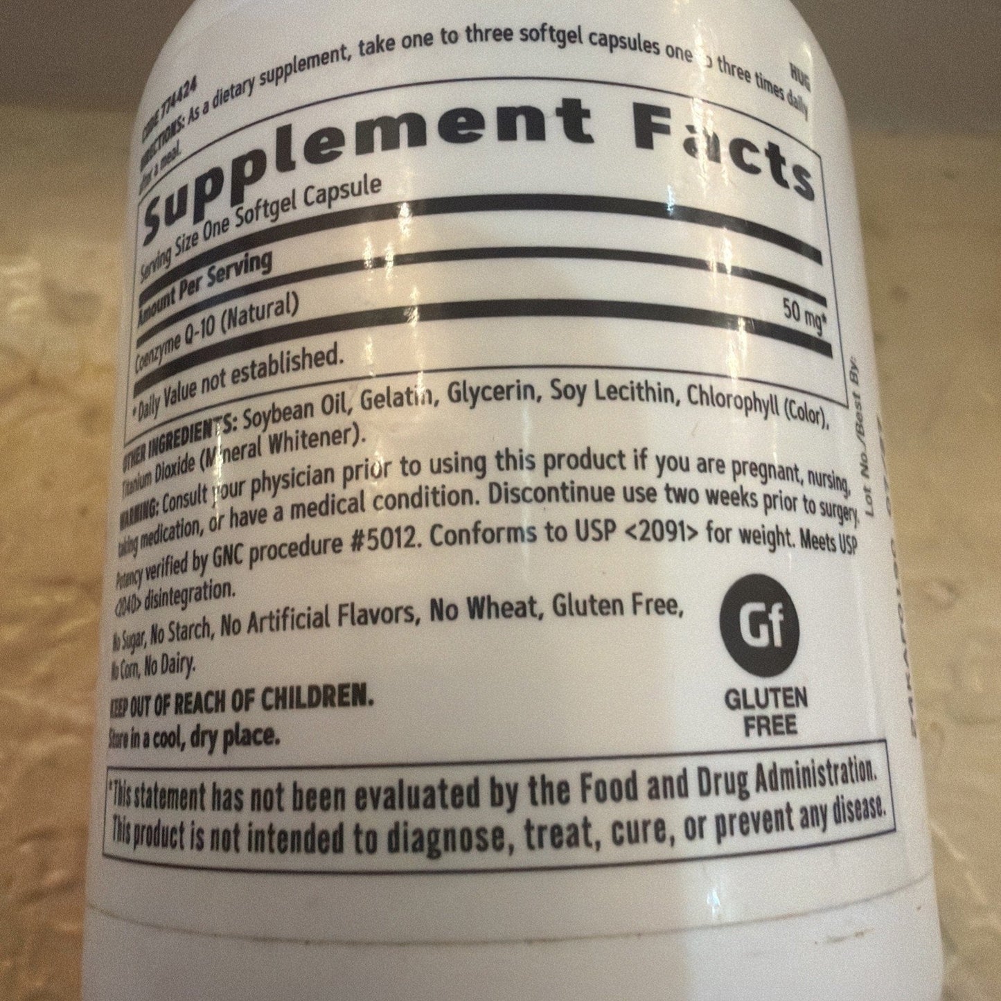 GNC CoQ10 50mg Nutritional Supplement 120 Count Supports Heart Health 7/27