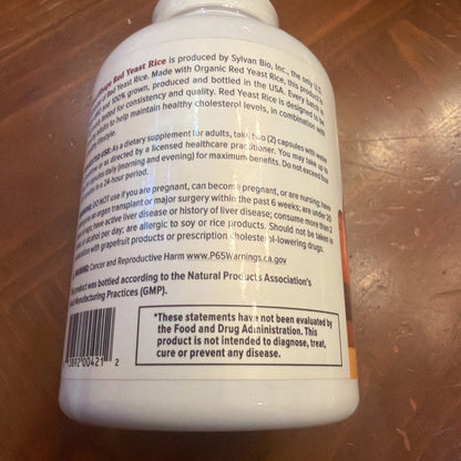 HeartShape Organic Red Yeast Rice 240 Capsules Heart Health Exp 11/2028