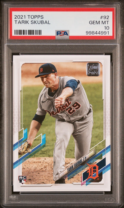 Graded 2021 Topps Tarik Skubal Rookie RC Baseball Card PSA 10 Gem Mint