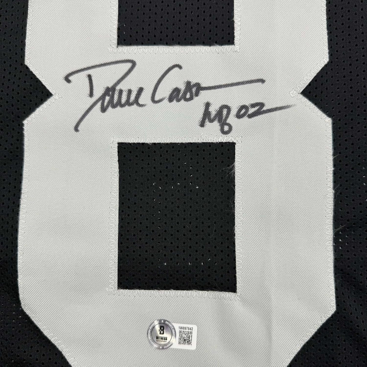 Autographed Dave Casper HOF 02 Oakland Las Vegas Black Football Jersey Beckett BAS COA