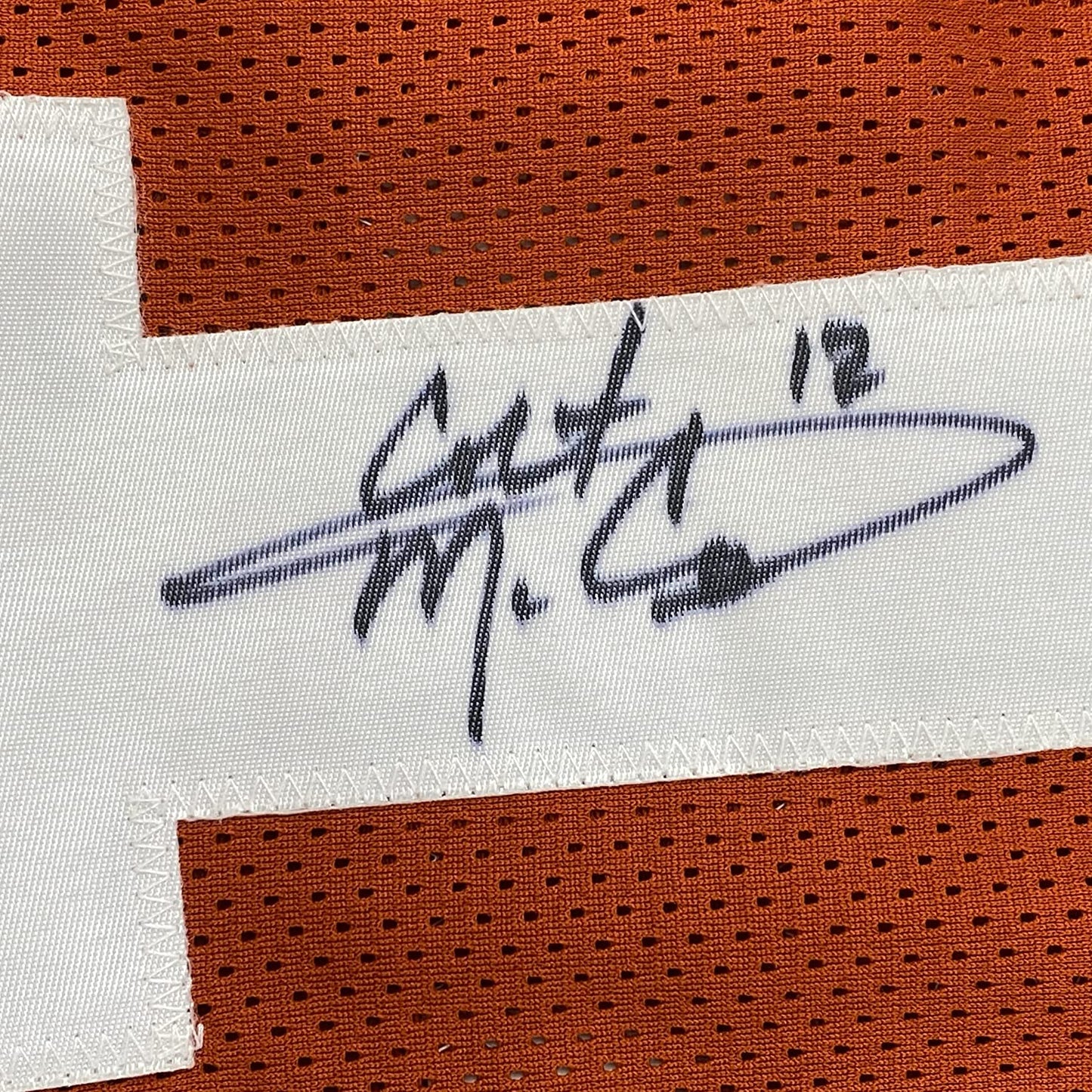 Framed Autographed/Signed Colt McCoy 35x39 Texas Longhorns Orange College Football Jersey JSA COA