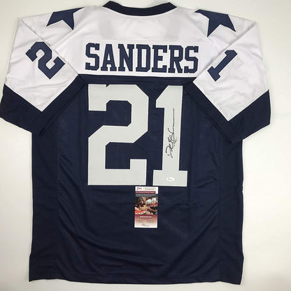 Deion Sanders Prime Time signed custom Dallas football jersey back panel with player number displayed