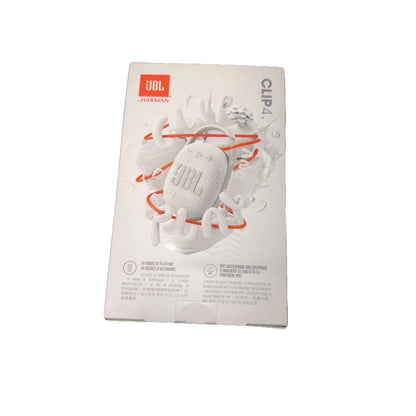 JBL Clip 4 White Portable Bluetooth Speaker