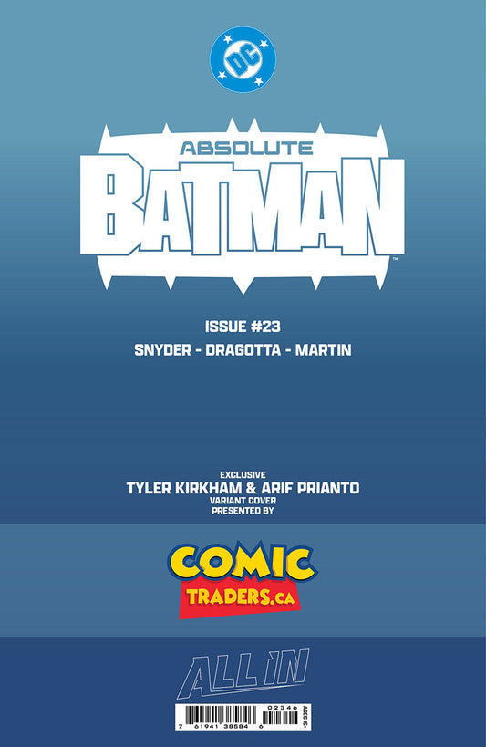 ABSOLUTE BATMAN #23 TYLER KIRKHAM HARLEY QUINN BATTLE DAMAGED EXCLUSIVE VIRGIN VAR (08/12/2026)
