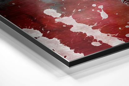 Astronaut In Red Smoke Brushed Aluminium Dibond Wall Art