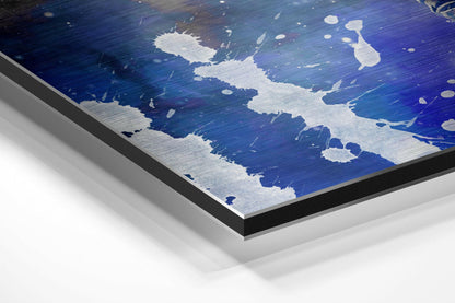 Astronaut In Blue Smoke Brushed Aluminium Dibond Wall Art