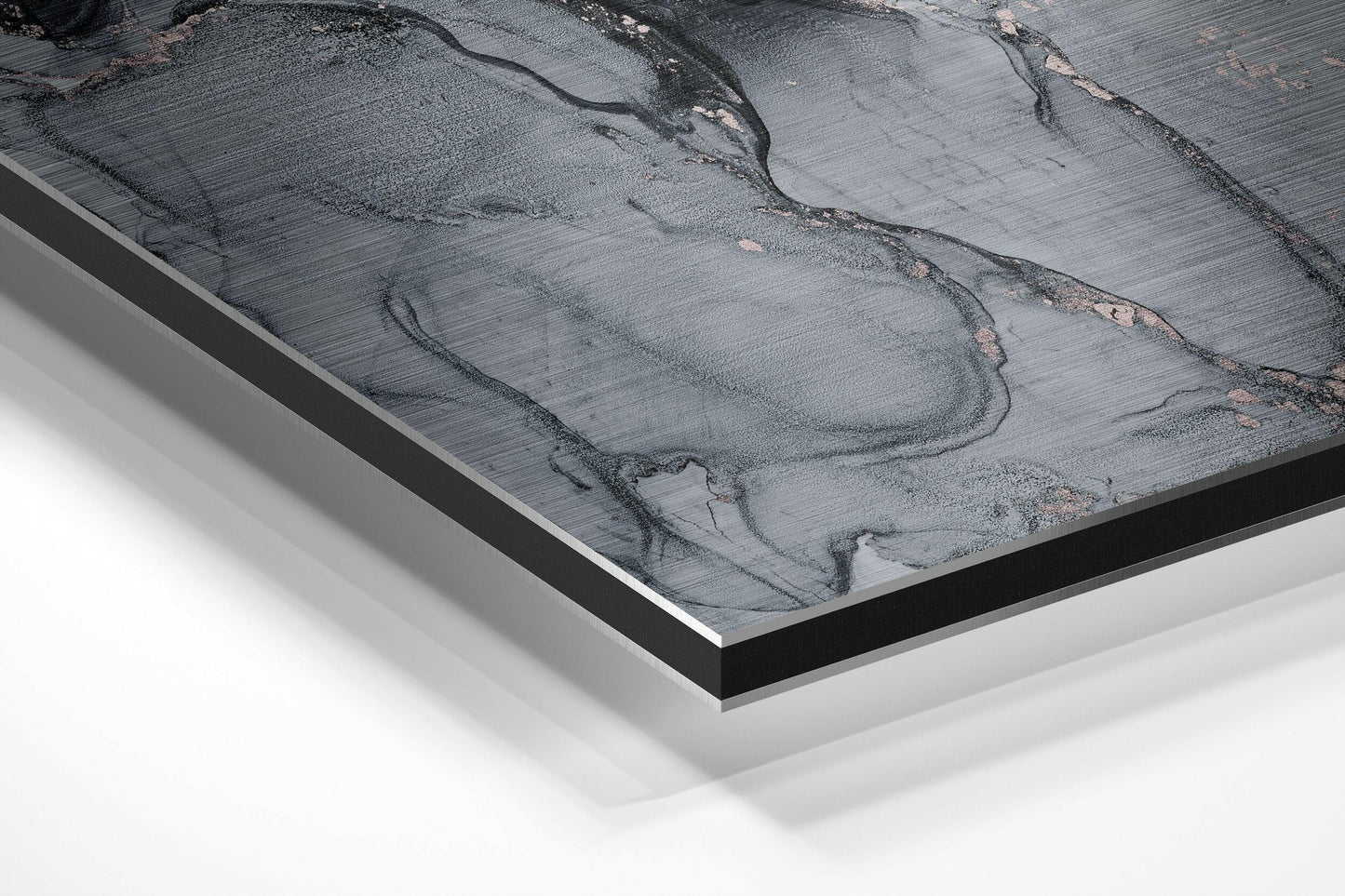 Gray Rose Gold Marble Brushed Aluminium Dibond Wall Art