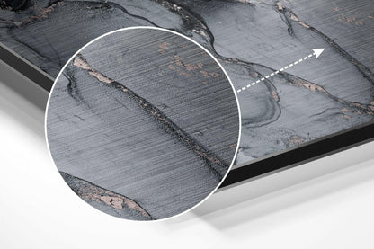 Gray Rose Gold Marble Brushed Aluminium Dibond Wall Art