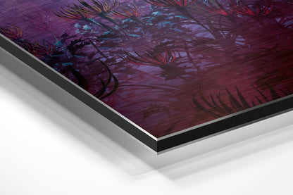 Astronaut in Pink Alien Field Brushed Aluminium Dibond Wall Art