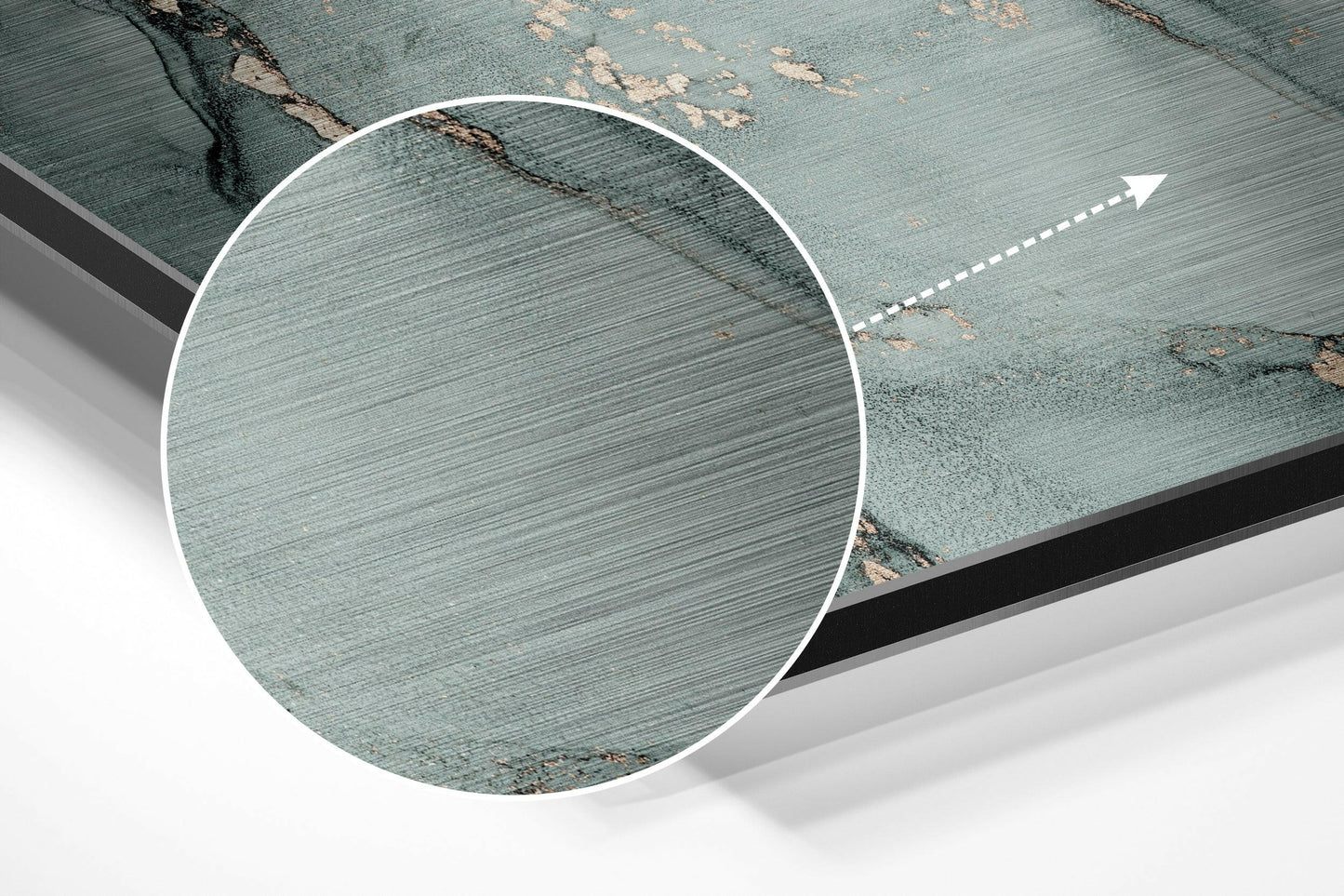 Sage Green Copper Marble Brushed Aluminium Dibond Wall Art