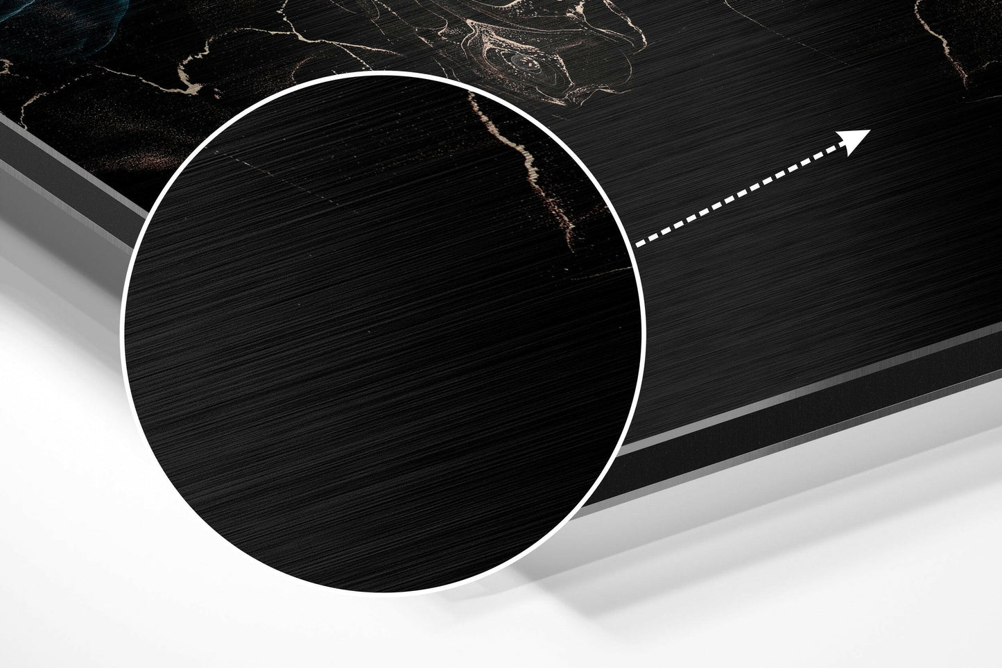 Black Turquoise Smoke Brushed Aluminium Dibond Wall Art