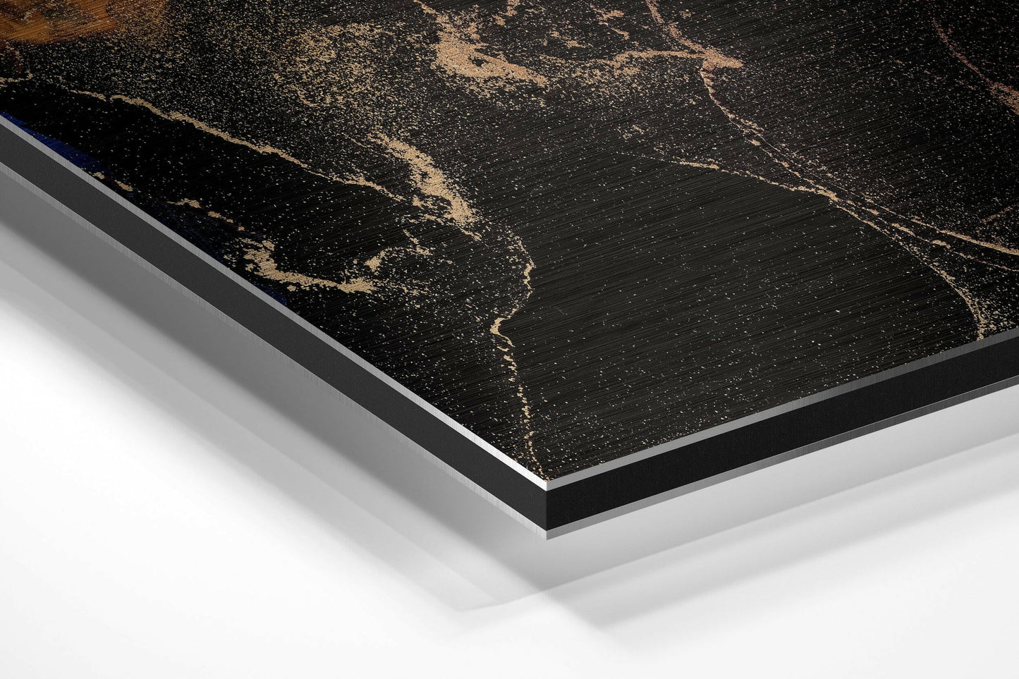 Jewel Tone Ink Black Brushed Aluminium Dibond Wall Art
