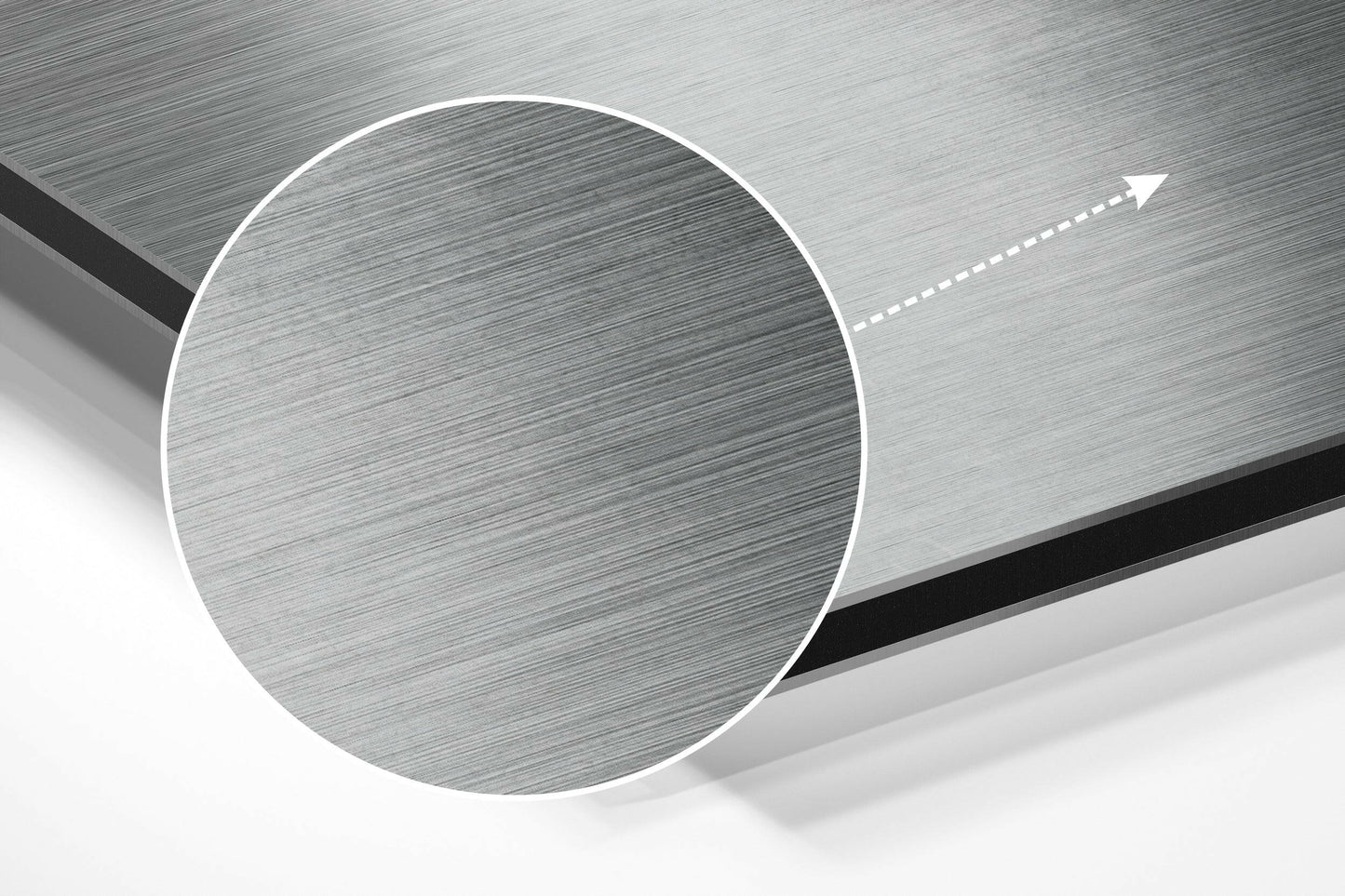 Hand Behind Frosted Glass Mist Brushed Aluminium Dibond Wall Art
