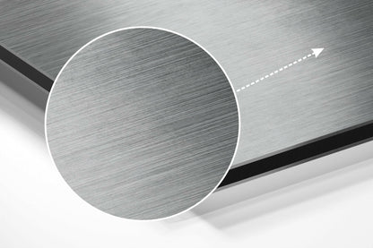 Hand Behind Frosted Glass Mist Brushed Aluminium Dibond Wall Art