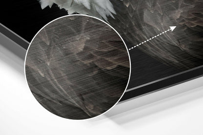 Bald Eagle Profile On Black Brushed Aluminum Dibond Wall Art
