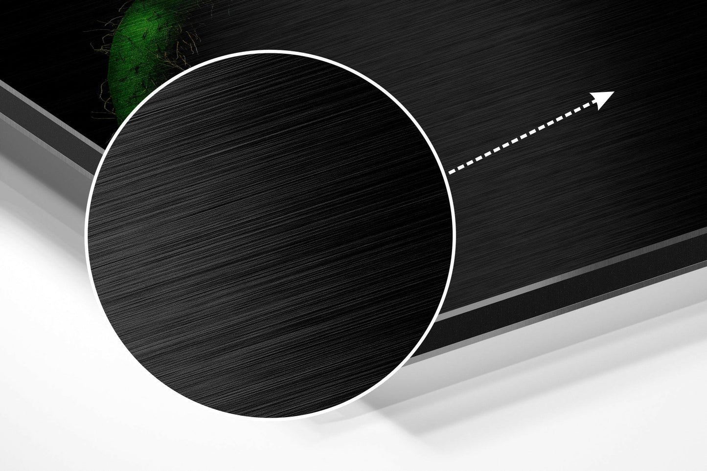 Wilting Green Flower Brushed Aluminium Dibond Wall Art