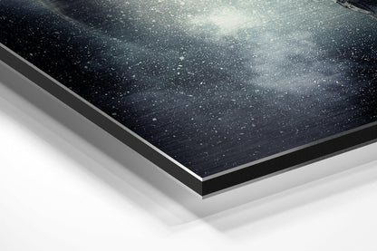 Astronaut Facing Eclipsed Planet Brushed Aluminium Dibond Wall Art