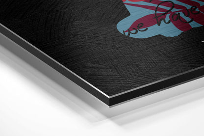 Collage Buddha Silhouette on Black Brushed Aluminium Dibond Wall Art